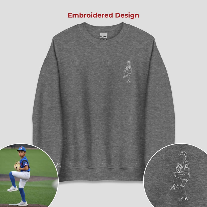 Line Art Design - Unisex Adult Standard Crewneck Sweatshirt - Embroidered