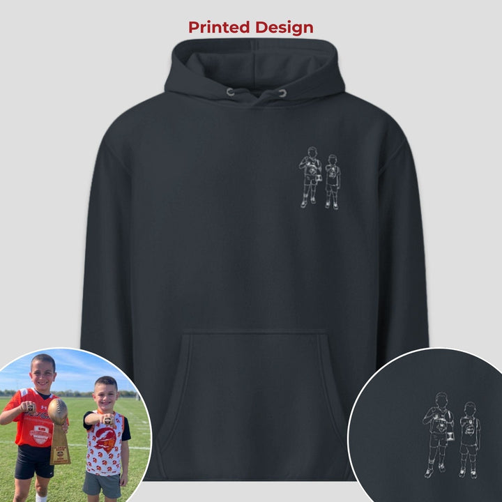 Line Art Design - Unisex Adult Premium Hoodie - Printed