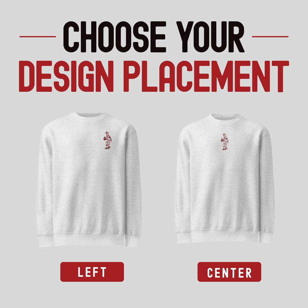 Line Art Design - Unisex Adult Premium Crewneck Sweatshirt - Embroidered