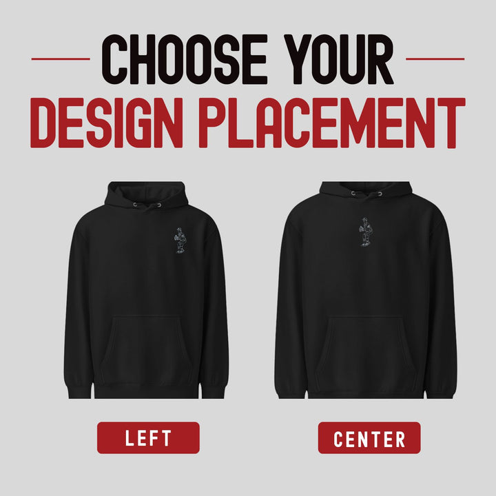Line Art Design - Unisex Adult Premium Hoodie - Embroidered
