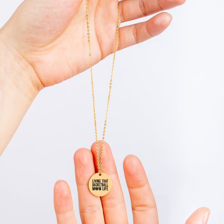 Living That Basketball Mom Life Coin Necklace