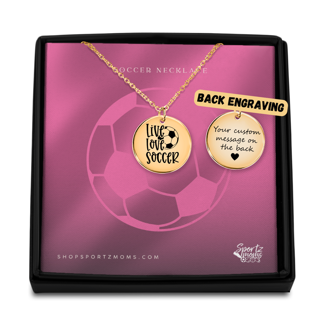 Live Love Soccer Coin Necklace