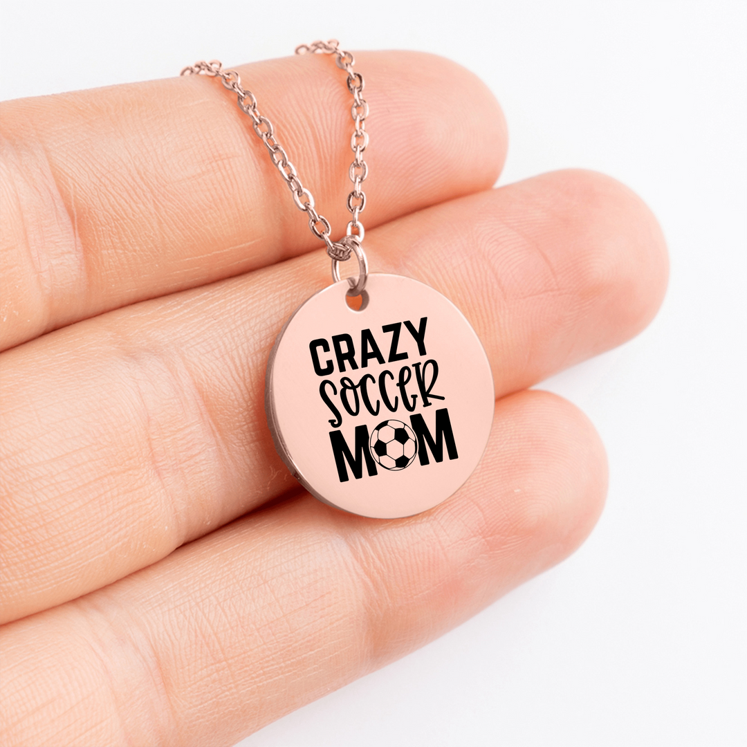 Crazy Soccer Mom Coin Necklace