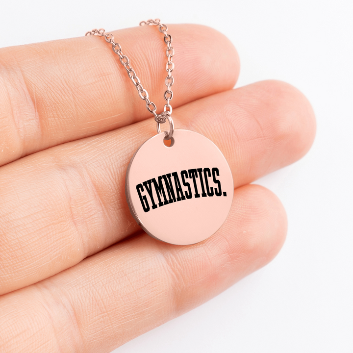 Gymnastics Tall Design Coin Necklace