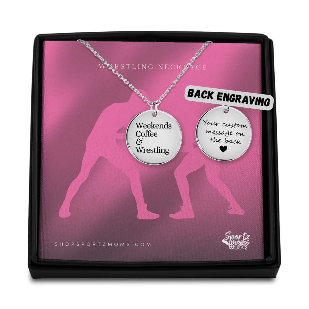 Weekends Coffee &amp; Wrestling Coin Necklace