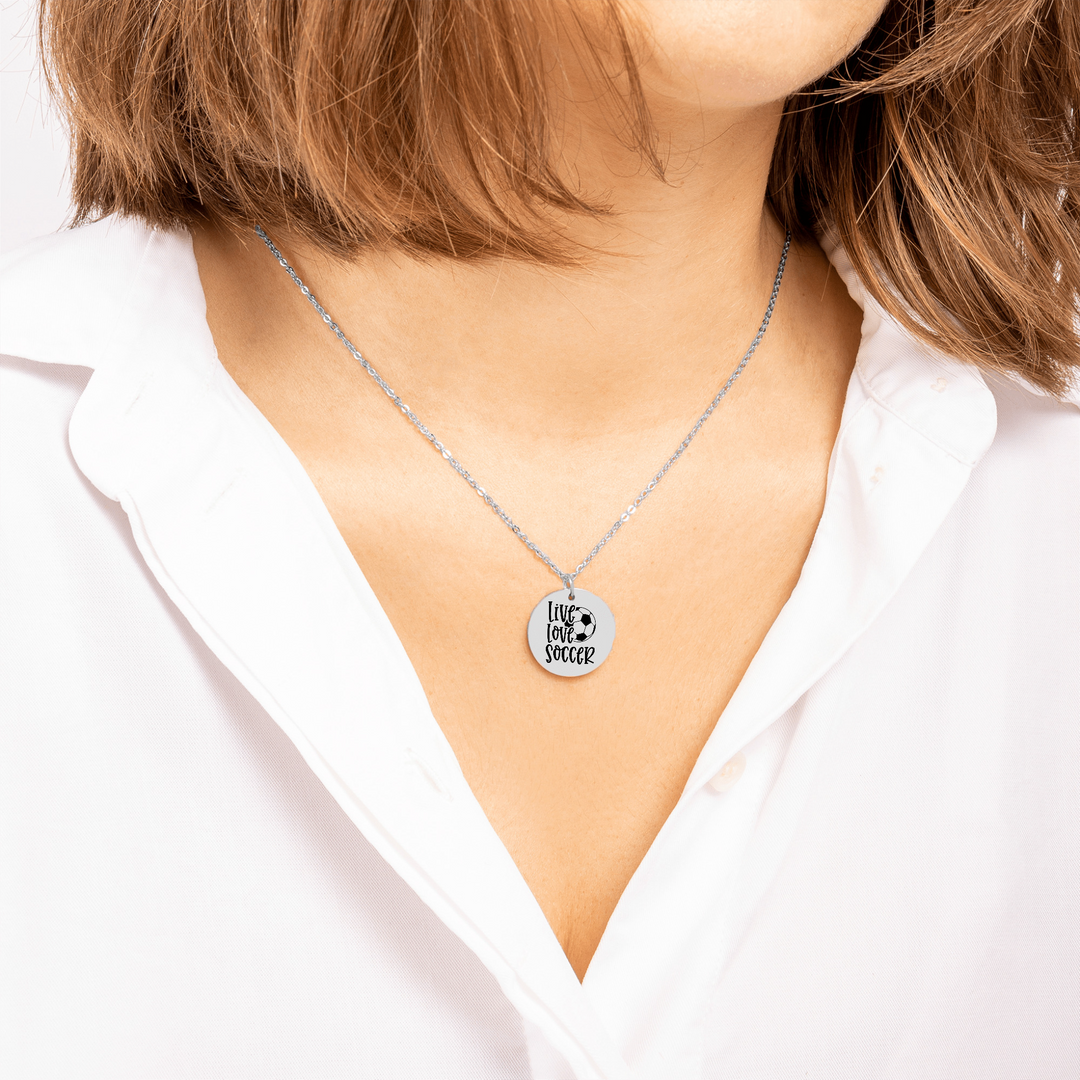 Live Love Soccer Coin Necklace