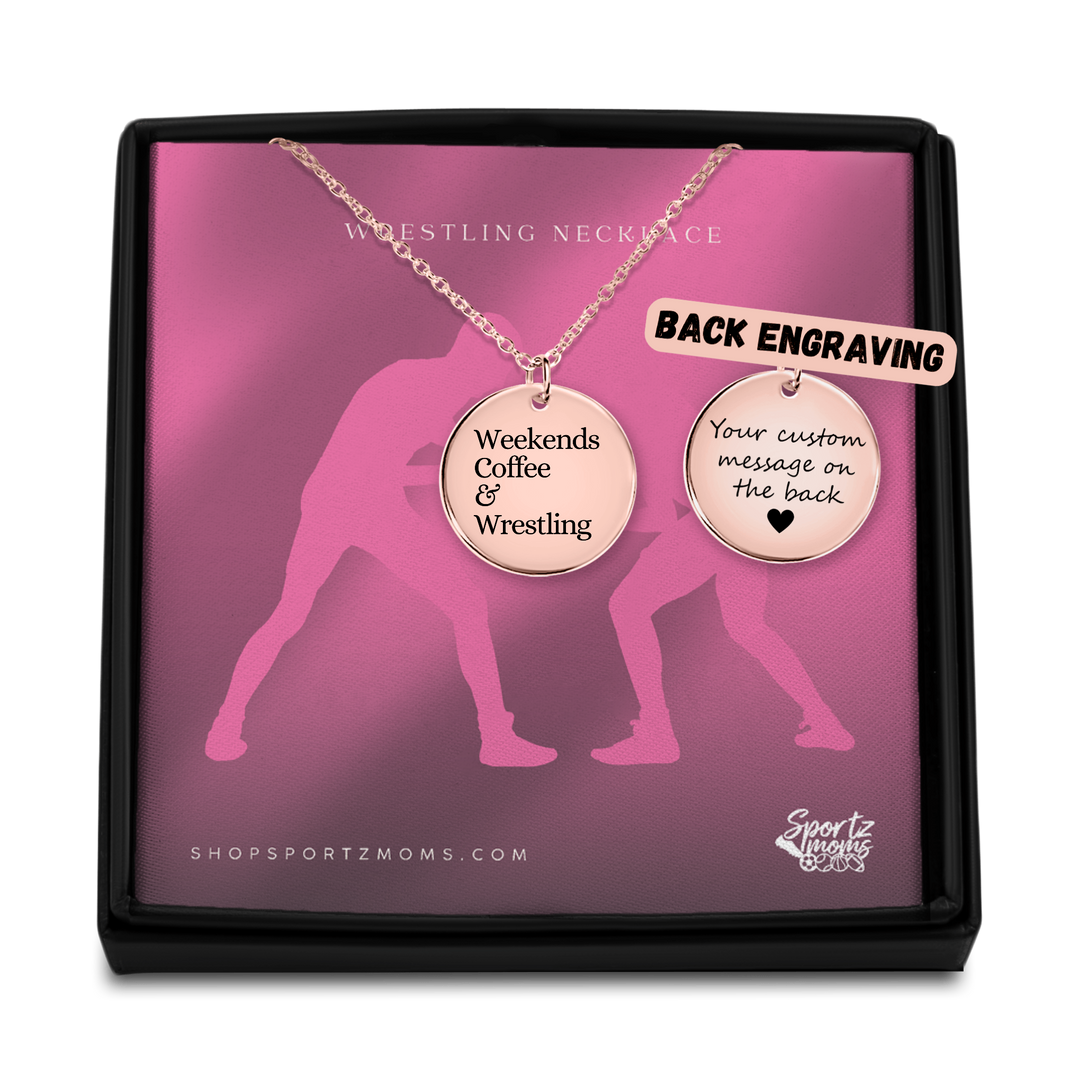 Weekends Coffee &amp; Wrestling Coin Necklace