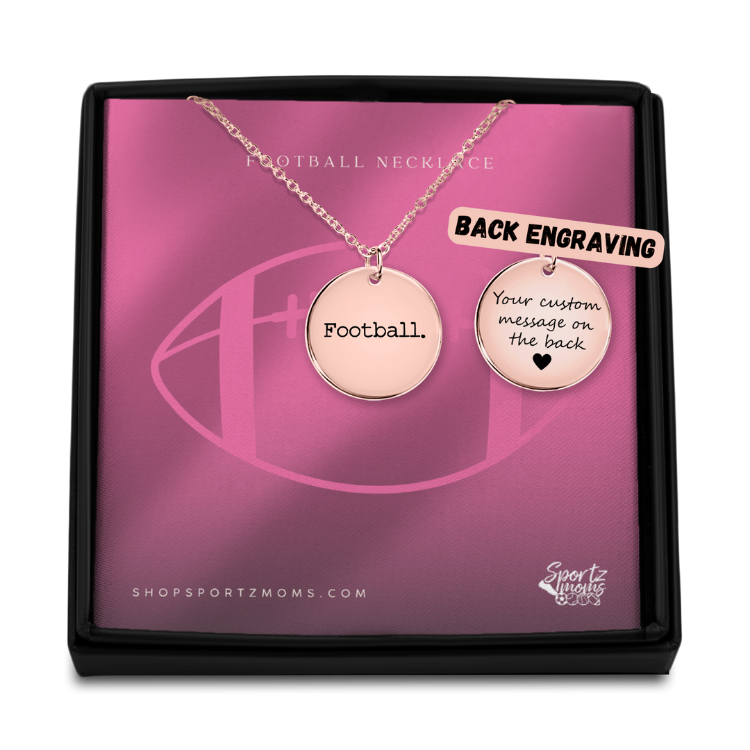 Football Typewriter Design Coin Necklace