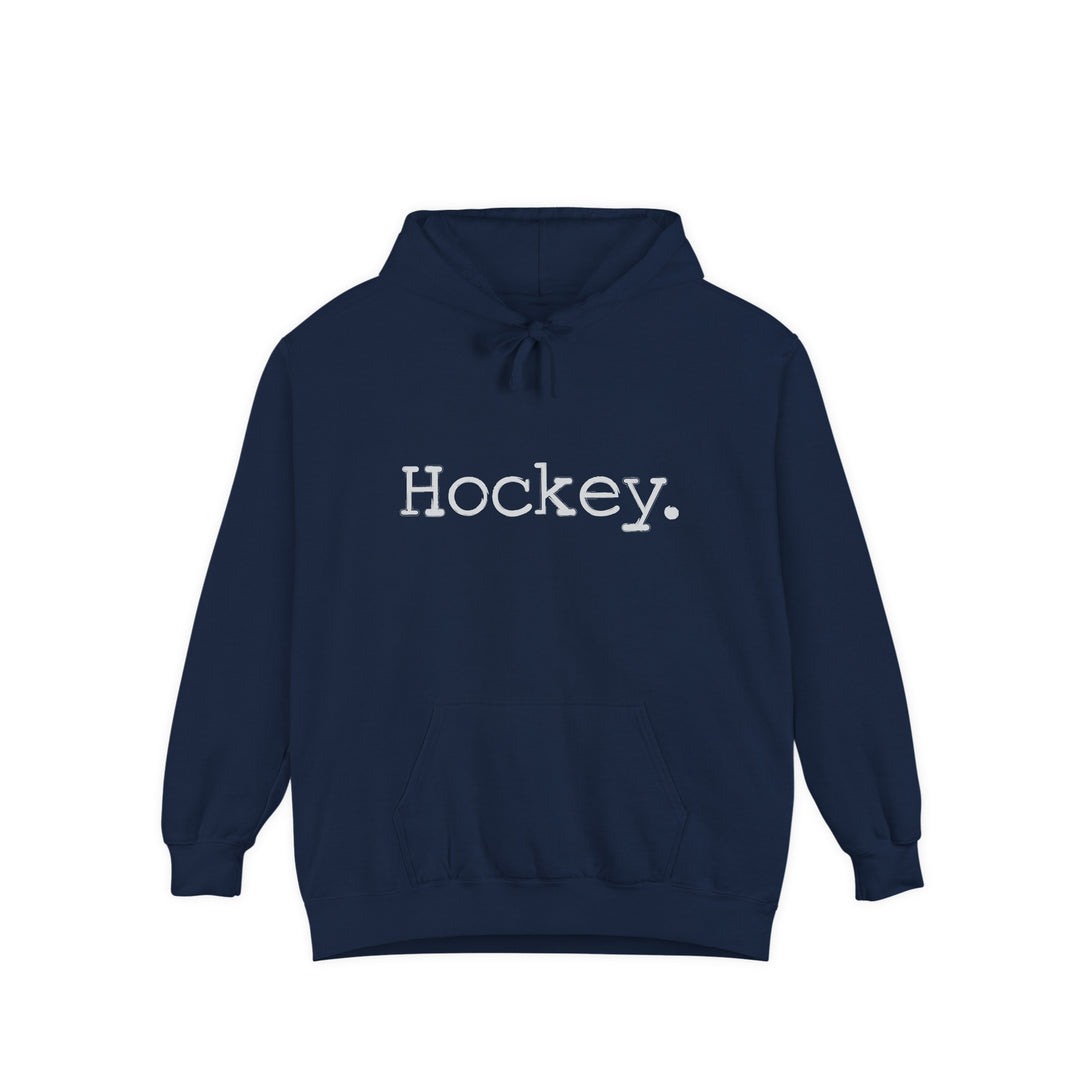 Typewriter Design Hockey Unisex Adult Premium Hooded Sweatshirt