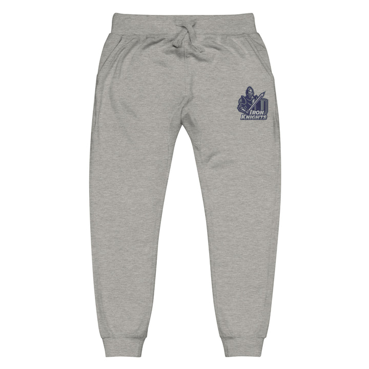 Iron Knights Adult Unisex Joggers in Carbon Grey &amp; White w/EMBROIDERED Knight Logo