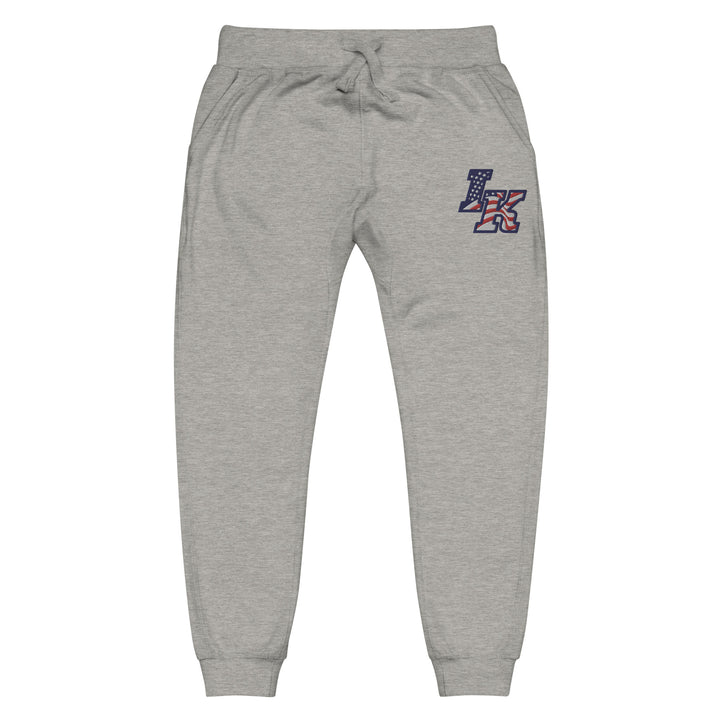 Iron Knights Adult Unisex Joggers in Carbon Grey &amp; White w/EMBROIDERED Flag Logo