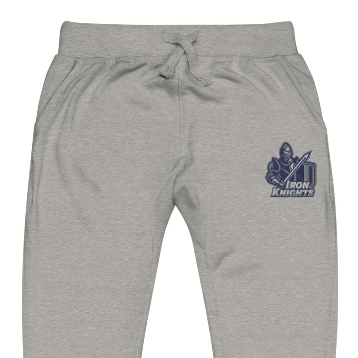 Iron Knights Adult Unisex Joggers in Carbon Grey &amp; White w/EMBROIDERED Knight Logo