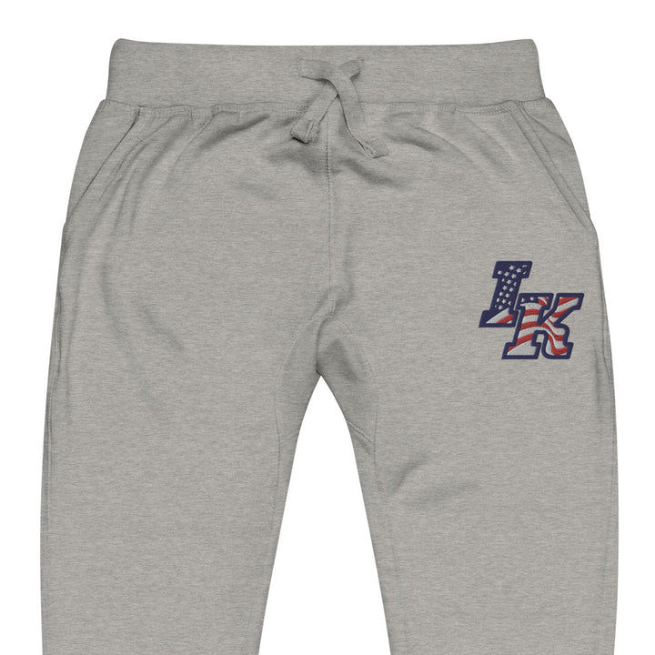 Iron Knights Adult Unisex Joggers in Carbon Grey &amp; White w/EMBROIDERED Flag Logo
