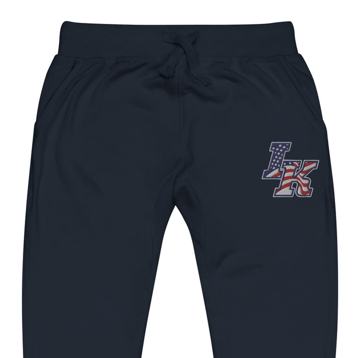 Iron Knights Unisex Adult Joggers in Navy Blazer, Charcoal Heather &amp; Team Royal w/EMBROIDERED Flag Logo