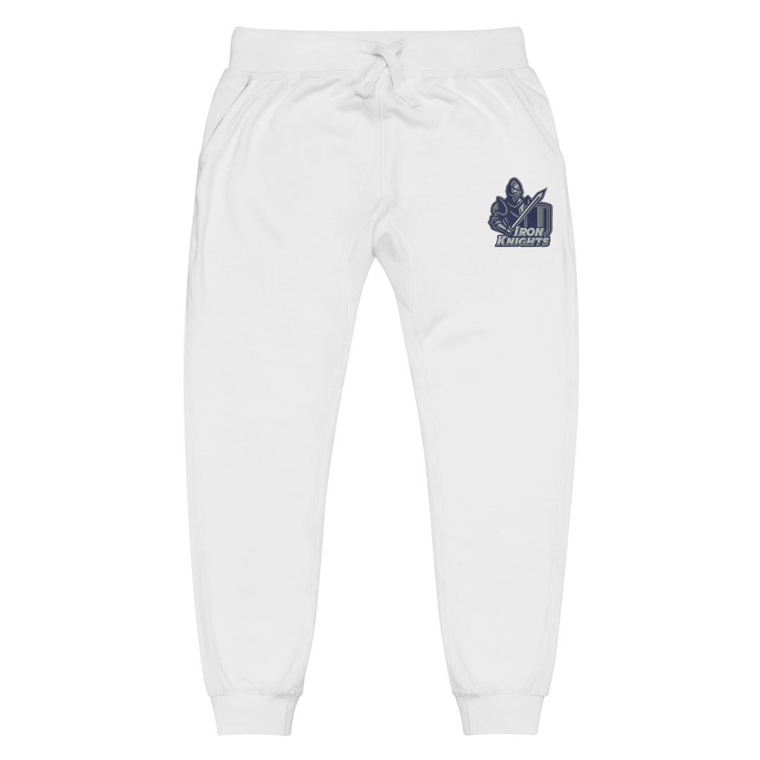Iron Knights Adult Unisex Joggers in Carbon Grey &amp; White w/EMBROIDERED Knight Logo