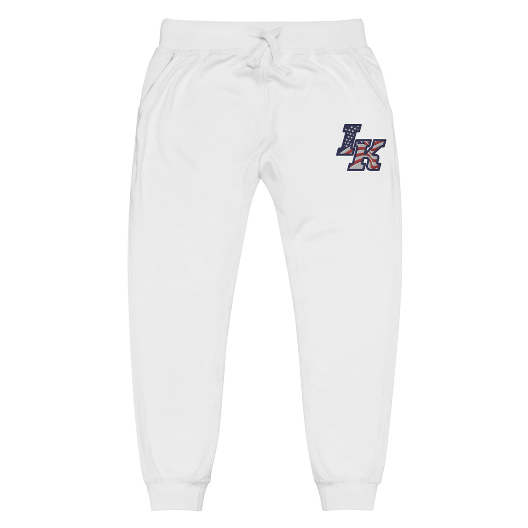 Iron Knights Adult Unisex Joggers in Carbon Grey &amp; White w/EMBROIDERED Flag Logo