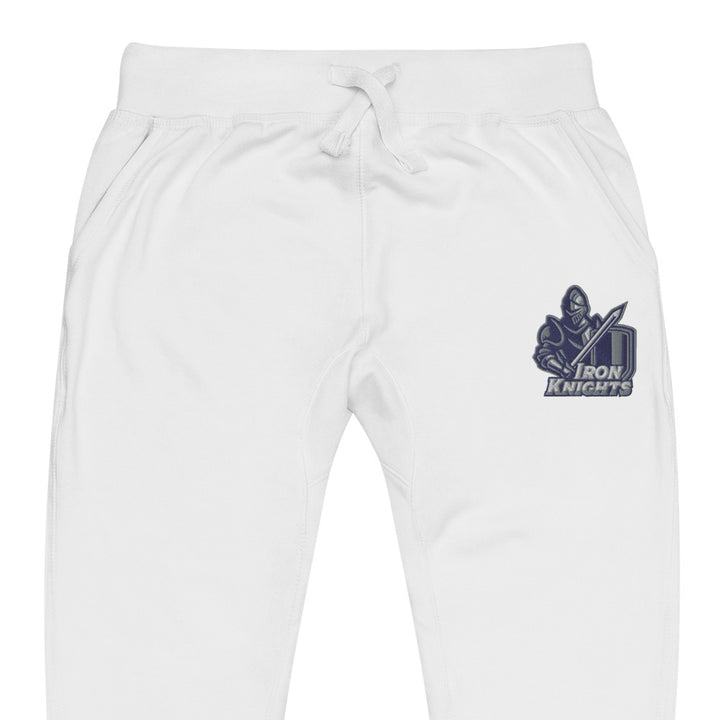 Iron Knights Adult Unisex Joggers in Carbon Grey &amp; White w/EMBROIDERED Knight Logo