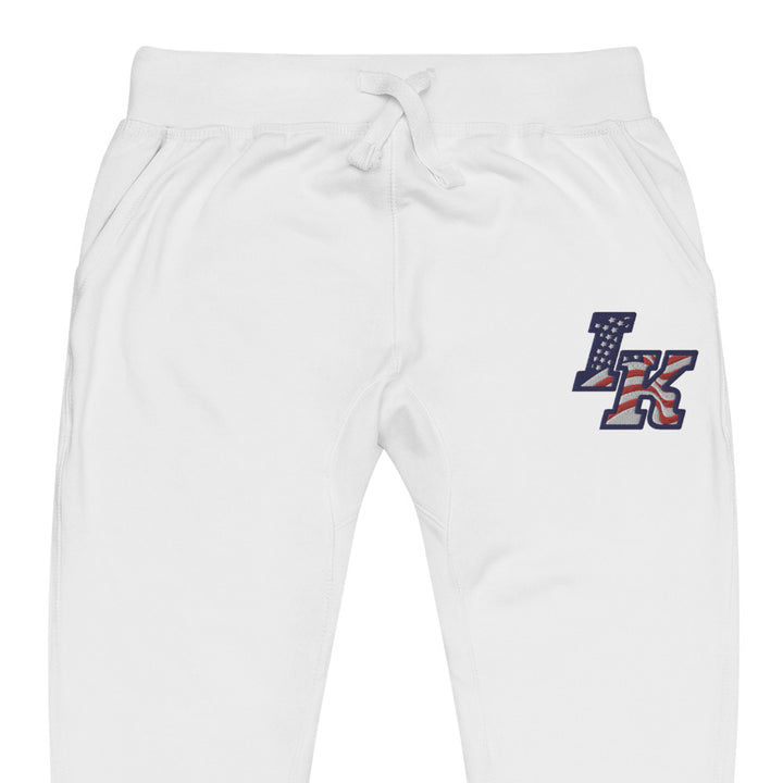 Iron Knights Adult Unisex Joggers in Carbon Grey &amp; White w/EMBROIDERED Flag Logo